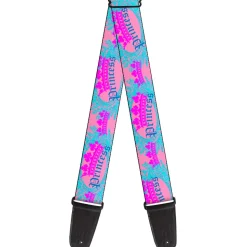 Guitar Strap - Crown Princess Oval Pink Turquoise