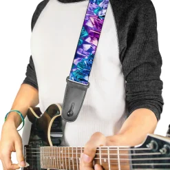 Guitar Strap - Crystals2 Blues Purples