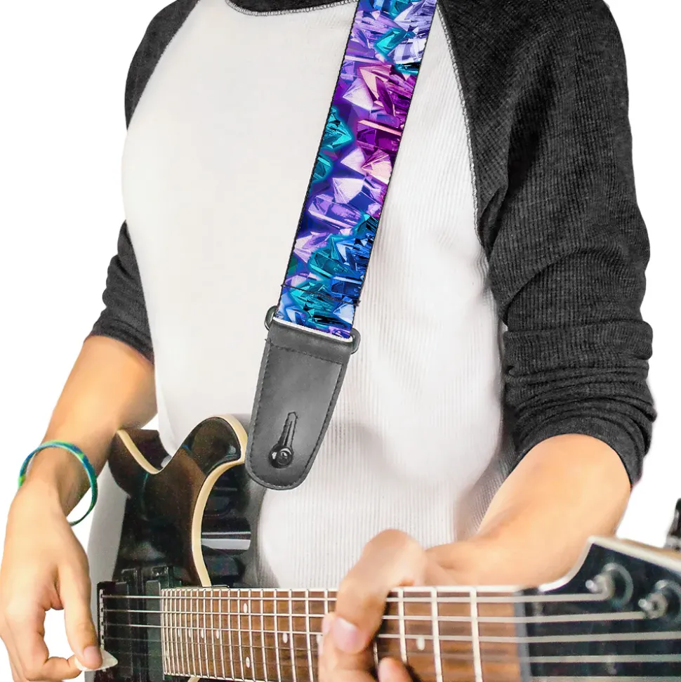 Guitar Strap - Crystals2 Blues Purples