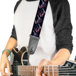 Guitar Strap - 3-D Glasses Black