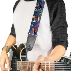 Guitar Strap - 3-D TV Cats in Space