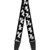 Guitar Strap - Dalmatians Running Paws Black Gray White Black