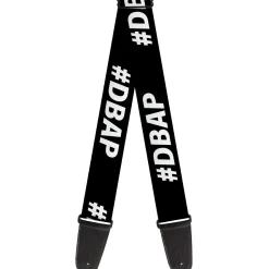 Guitar Strap - #DBAP Hash Tag Text Black/White