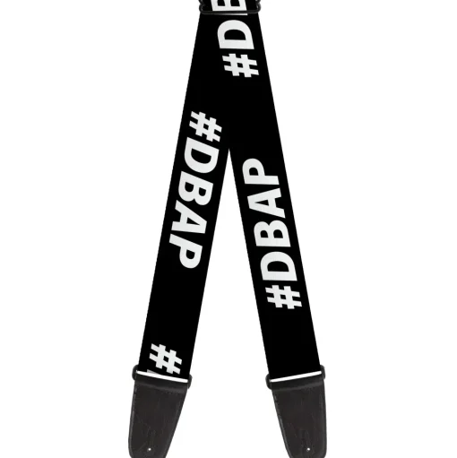 Guitar Strap - #DBAP Hash Tag Text Black/White