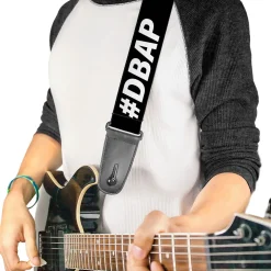 Guitar Strap - #DBAP Hash Tag Text Black/White