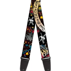 Guitar Strap - Dead Men Tell No Tales Black