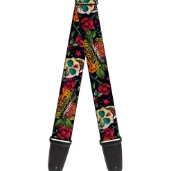 Guitar Strap - Death Before Dishonor CLOSE-UP Black