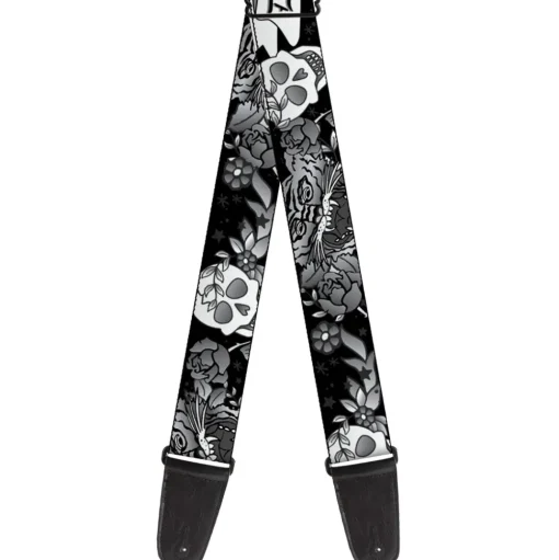 Guitar Strap - Death Before Dishonor Black White