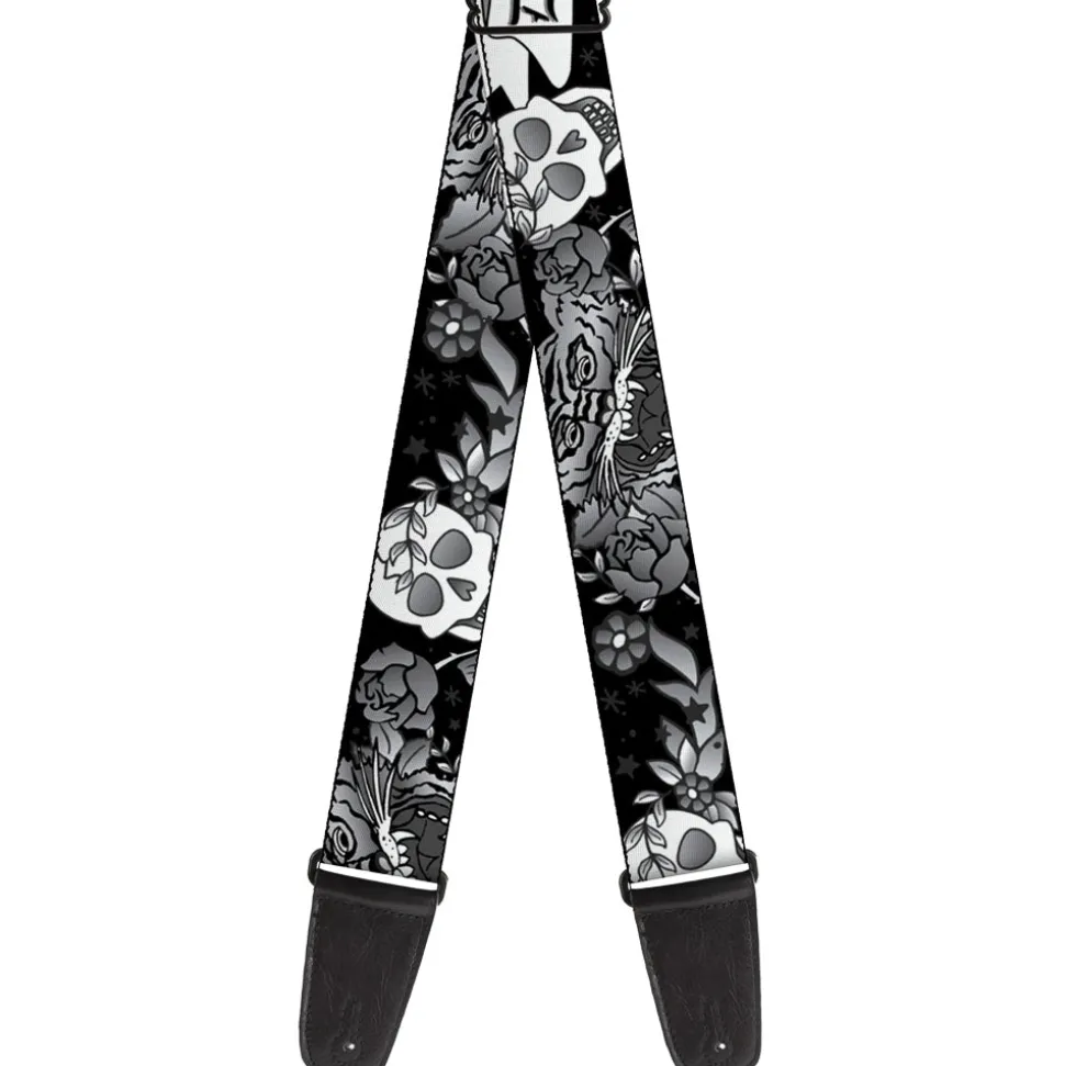 Guitar Strap - Death Before Dishonor Black White