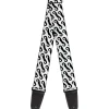 Guitar Strap - Diagonal Handlebar Mustaches White Black