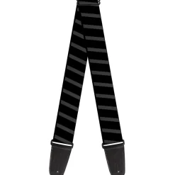 Guitar Strap - Diagonal Stripes Black Gray