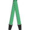 Guitar Strap - Diagonal Stripes Pastel Greens