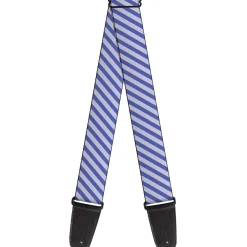 Guitar Strap - Diagonal Stripes Pastel Blues