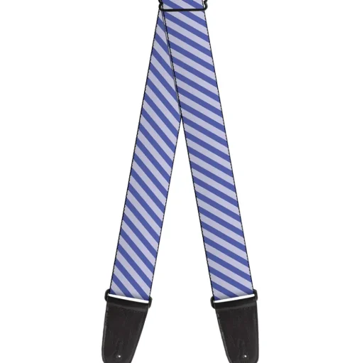 Guitar Strap - Diagonal Stripes Pastel Blues