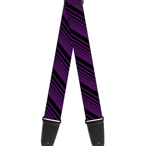 Guitar Strap - Diagonal Stripes Purples