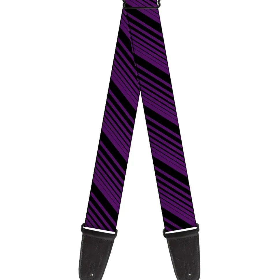 Guitar Strap - Diagonal Stripes Purples