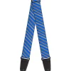 Guitar Strap - Diagonal Stripes Scribble Gray Blue