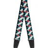 Guitar Strap - Diamond Plaid Blues Khaki Red