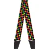 Guitar Strap - Diamonds Black Multi Neon