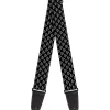 Guitar Strap - Diamonds Diagonal2 Lines Black White