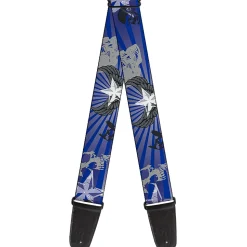 Guitar Strap - Die Hard Skulls & Stars1 Blue Grays