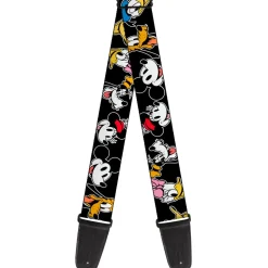 Guitar Strap - Disney The Sensational Six Smiling Faces Black
