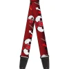 Guitar Strap - DJ Skulls Up Down Black Red