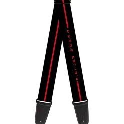 Guitar Strap - Dodge 100th Anniversary Logo Stripe Black Red