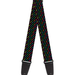 Guitar Strap - Dog Bone Black Multi Color