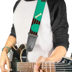 Guitar Strap - Dog House & Bone Turquoise Brown