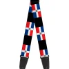 Guitar Strap - Dominican Republic Flags Black Black
