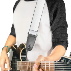 Guitar Strap - Dominican Republic Flags Black Black