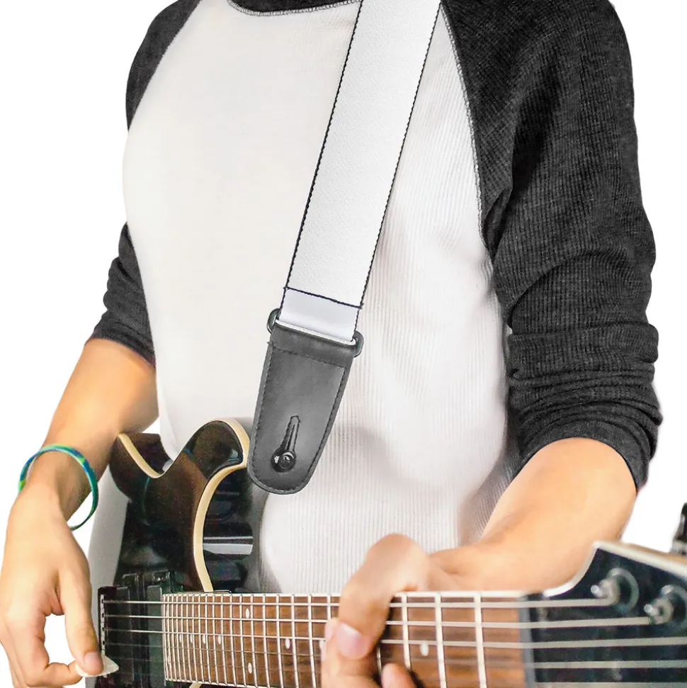 Guitar Strap - Dominican Republic Flags Black Black