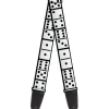 Guitar Strap - Dominos Black White Black