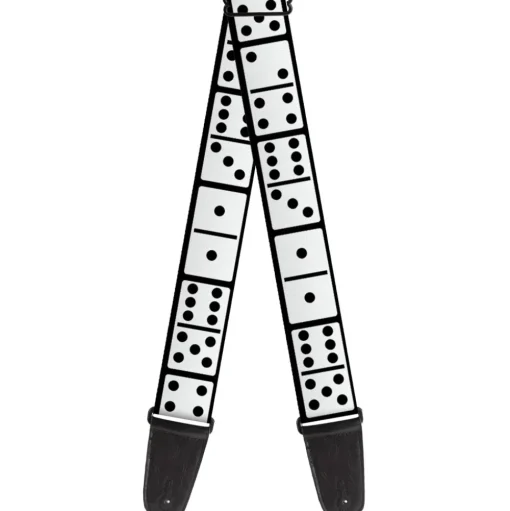 Guitar Strap - Dominos Black White Black