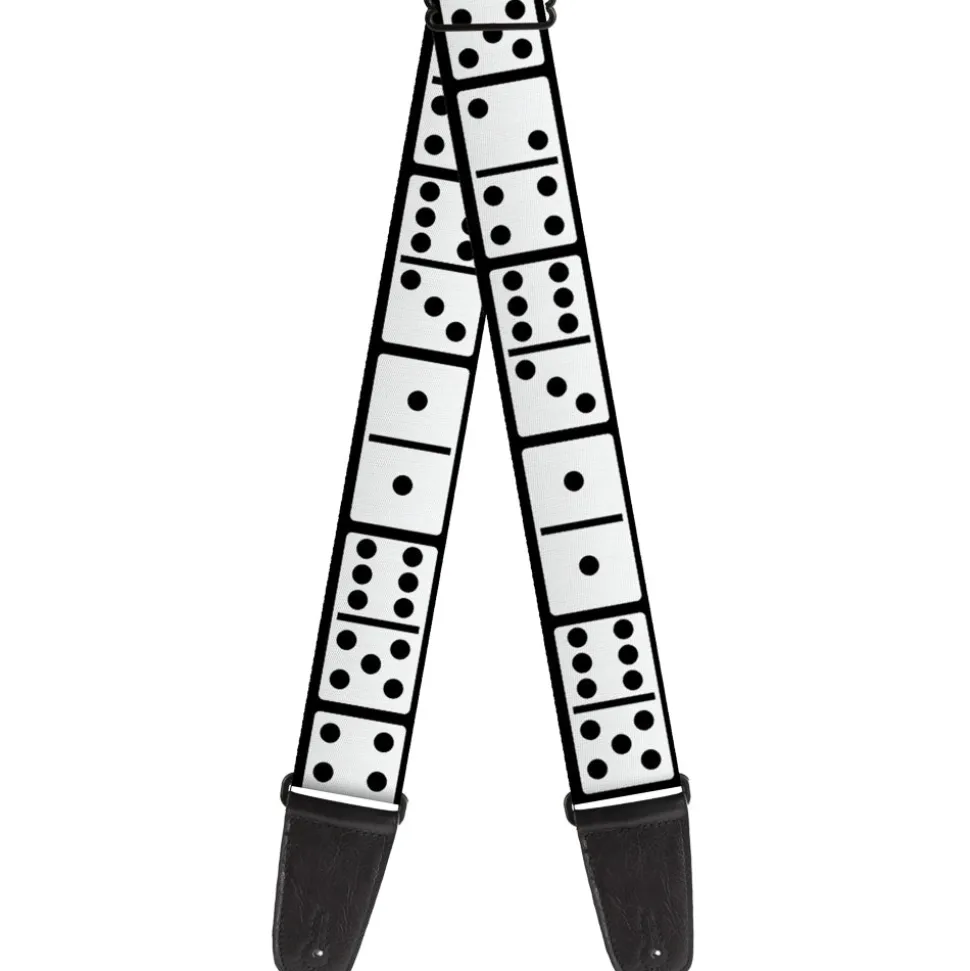 Guitar Strap - Dominos Black White Black