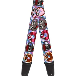 Guitar Strap - Donuts & Coffee Cartoon