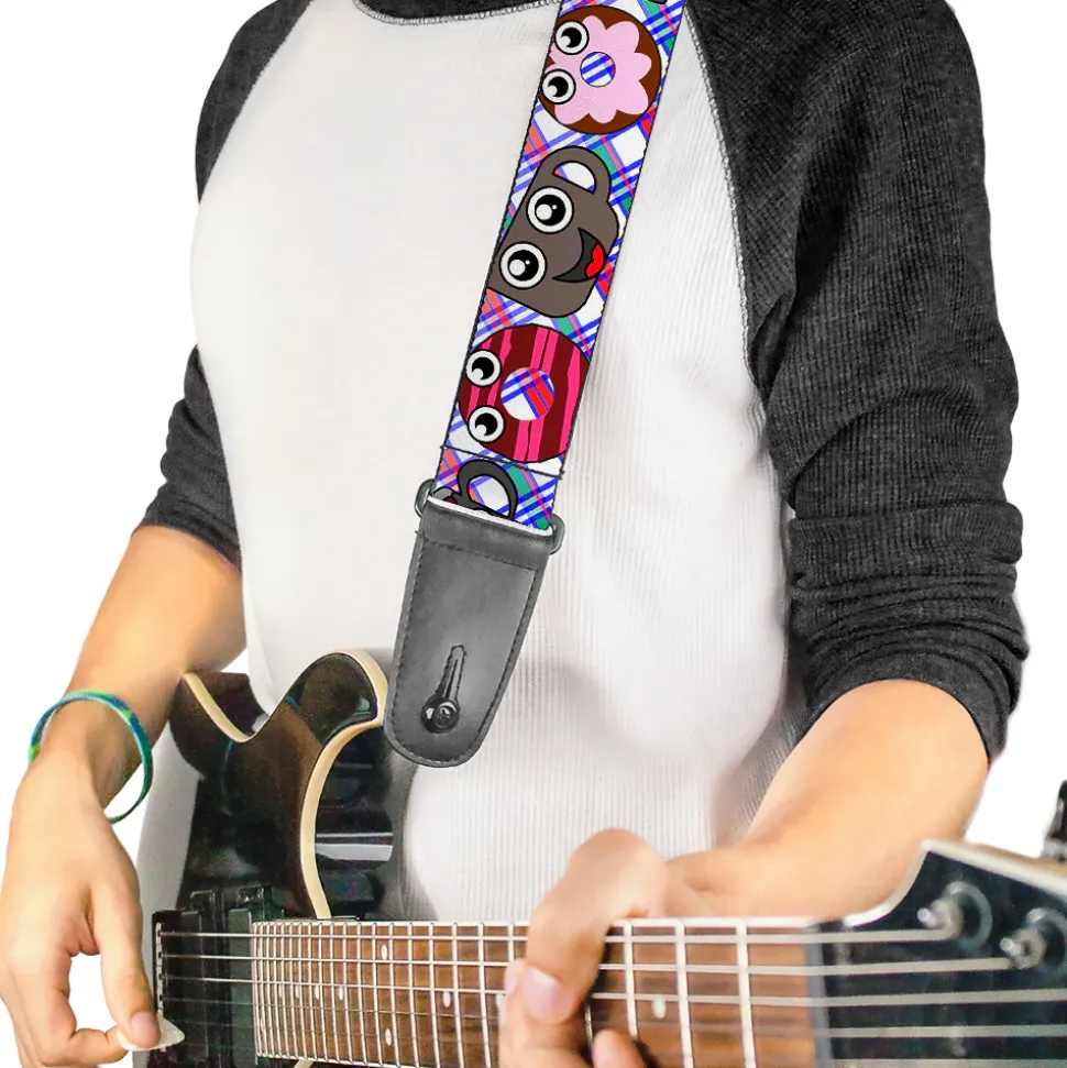 Guitar Strap - Donuts & Coffee Cartoon