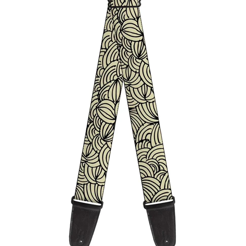 Guitar Strap - Doodle1 Cream Black