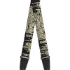 Guitar Strap - Doodle1 Paint Drips Cream Black
