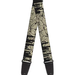Guitar Strap - Doodle1 Paint Drips Cream Black