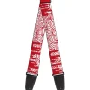 Guitar Strap - Doodle1 Paint Drips White Red