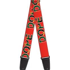 Guitar Strap - DOPE Red/Black/Tropical Flowers