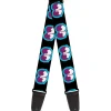 Guitar Strap - Dopey Eyes Black Baby Blue Purple