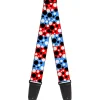 Guitar Strap - Dot Blocks Blue Red Black White