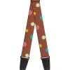 Guitar Strap - Dots Brown Multi Pastel