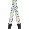 Guitar Strap - Dots Grid White Gray Multi Color