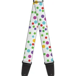 Guitar Strap - Dots Grid White Gray Multi Color