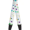 Guitar Strap - Dots Grid2 White Gray Multi Color