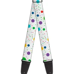 Guitar Strap - Dots Grid2 White Gray Multi Color